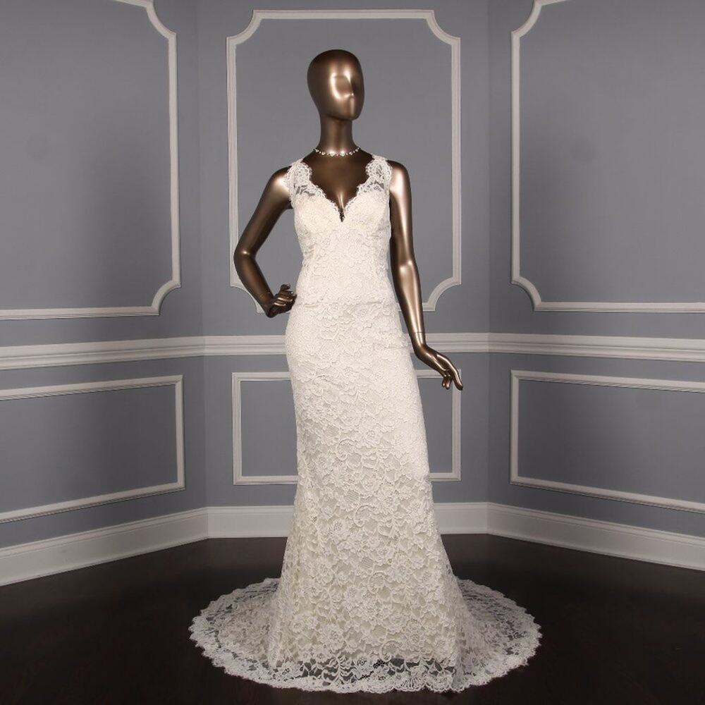 Liancarlo Bridal 6851 Ivory Lace Sleeveless Wedding Dress V Neckline Gown 10